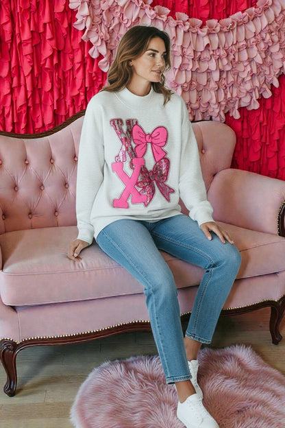 XOXO Mock Neck Sweatshirt | Ash Gray