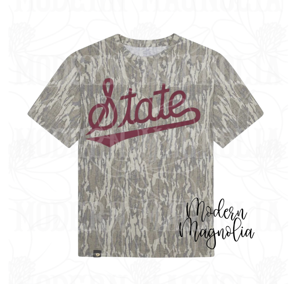 Bottomland State Short Sleeve | Maroon