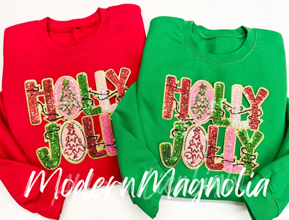 Holly Jolly Sequins Patch Sweatshirt