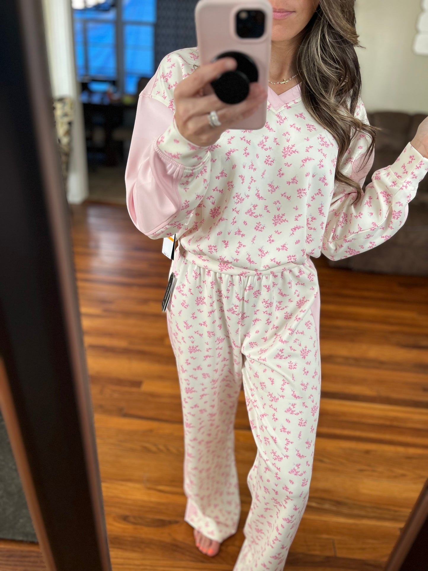 Tinsel Floral Scuba Top