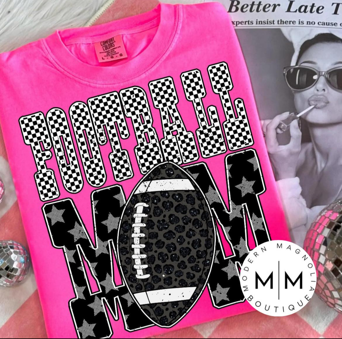 Cheetah Football Mom Tee