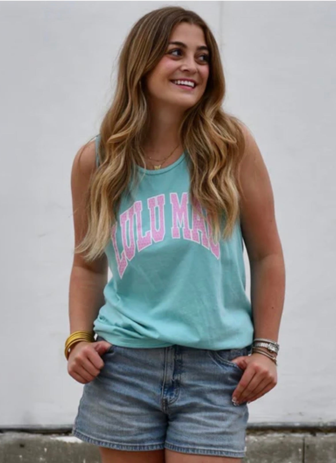 NEW Lulu Mac Polka Dot Tank- Chalky Mint