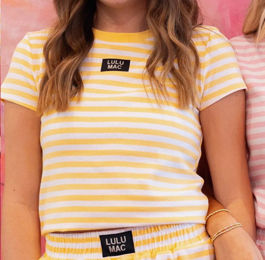 Lulu Mac Babydoll Stripe Top- Yellow