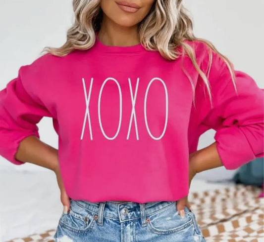 Neon Pink XOXO Crewneck