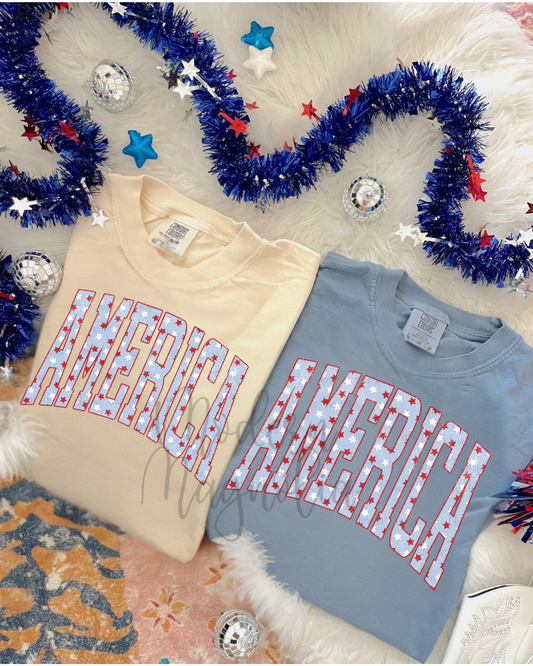 America Varsity Short Sleeve Tee