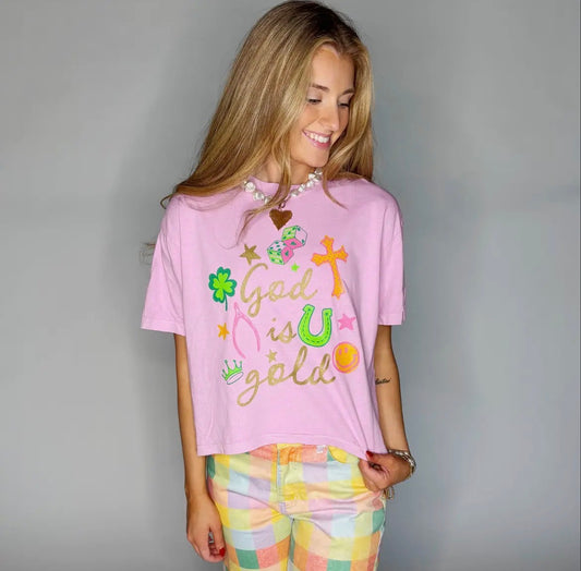 God is Gold Short Sleeve | Pink
