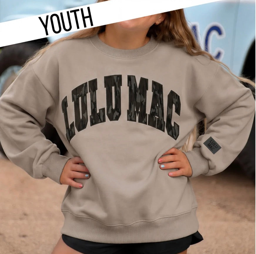 NEW Youth Lulu Mac x Bottomland Sweatshirt | Greige | PREORDER