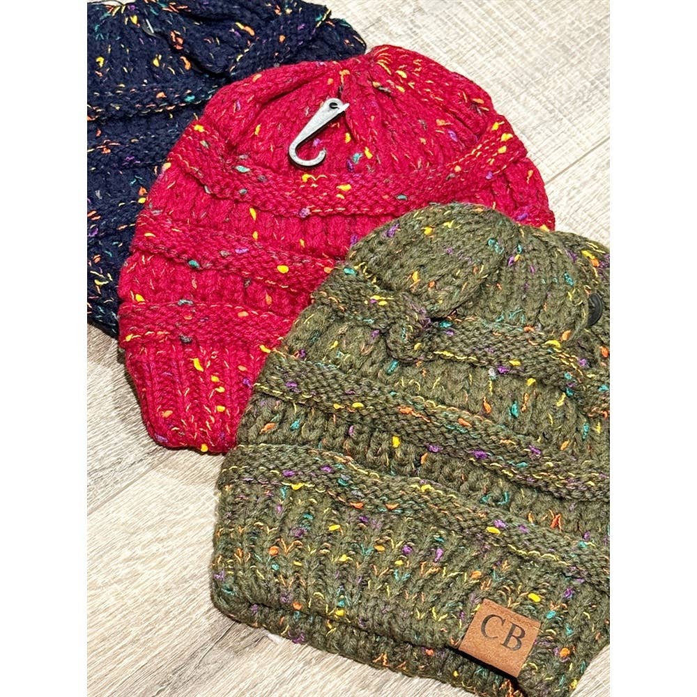 Confetti Ribbed Knit Beanie