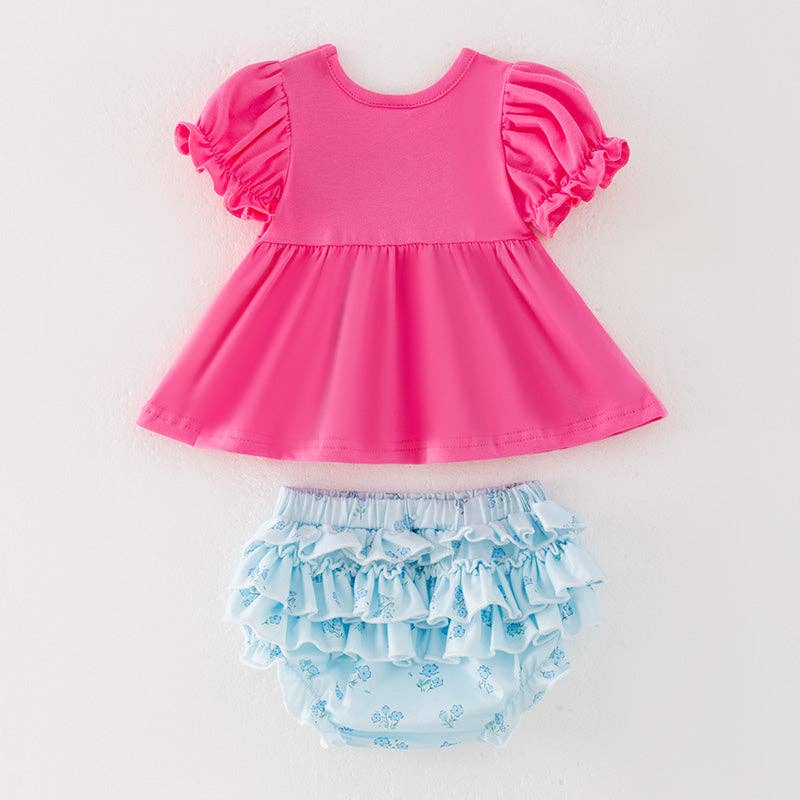 Bow Embroidered Bloomer Set