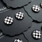 Ready, Set, Go! Checkered Glass Studs