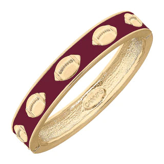 Enamel Hinge Bangle- Maroon Football