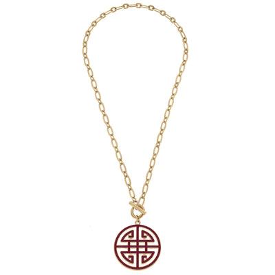 Tara Game Day Pendant Necklace- Maroon