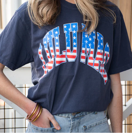 NEW Lulu Mac Stars+Stripes Tee