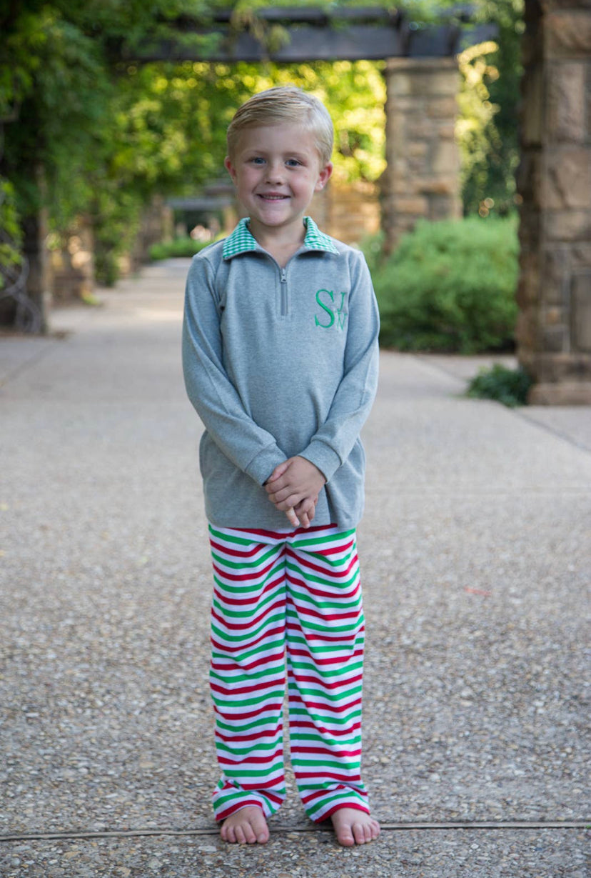 Gingham Monogram Pullover