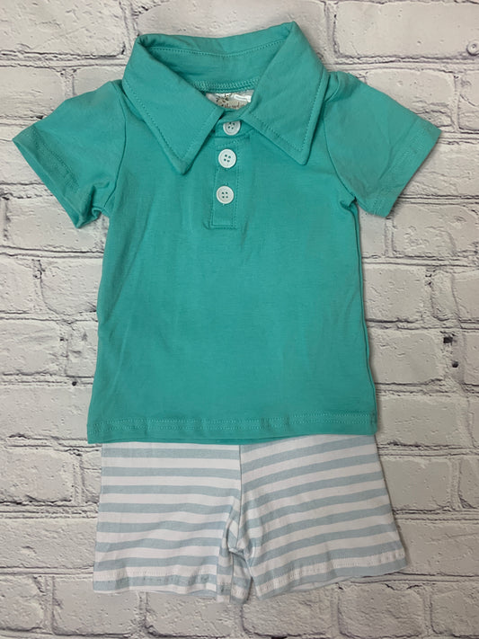 Boys Mint Polo Short Set