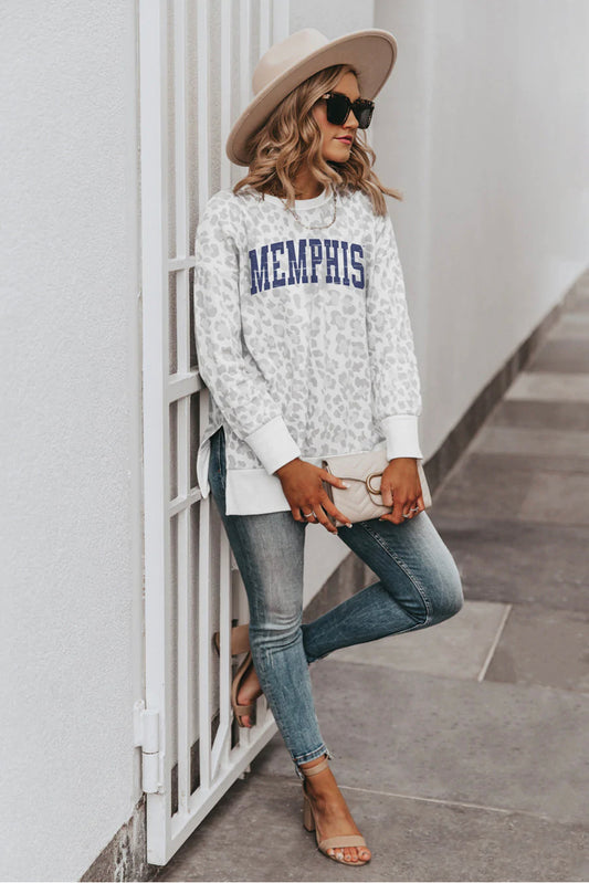 Memphis Cheetah Side Split Pullover