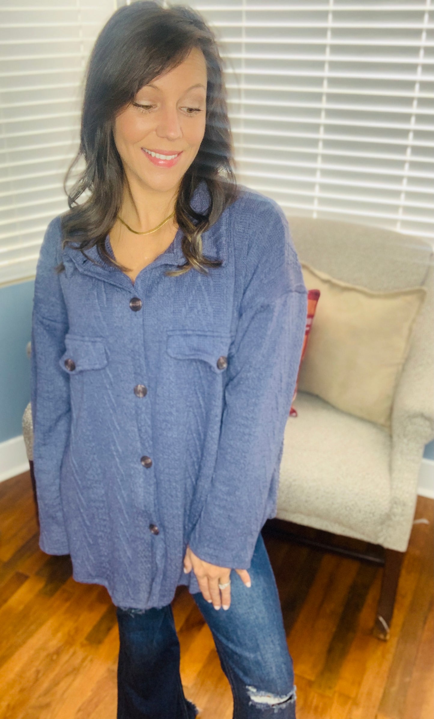 Amaze Me Waffle Knit Cardi-Shacket