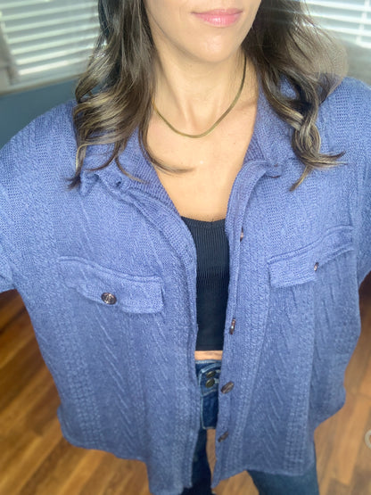 Amaze Me Waffle Knit Cardi-Shacket